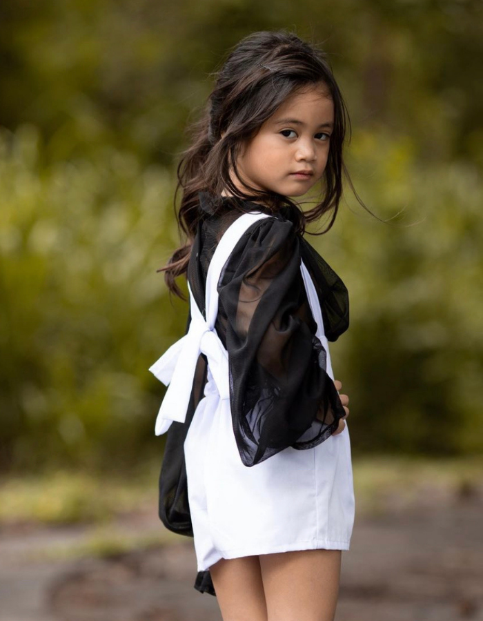 Fawn Black Vintage Loose Top and Evvie Suspender Shorts