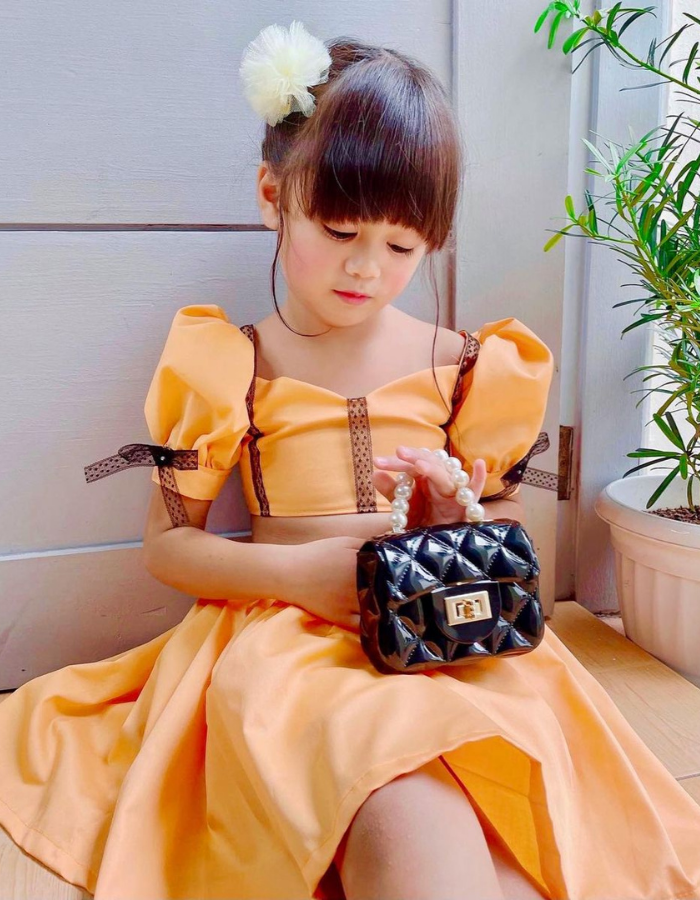 November Kids Dress with Baby Doll Sleeves Top and Skirt MysonLight