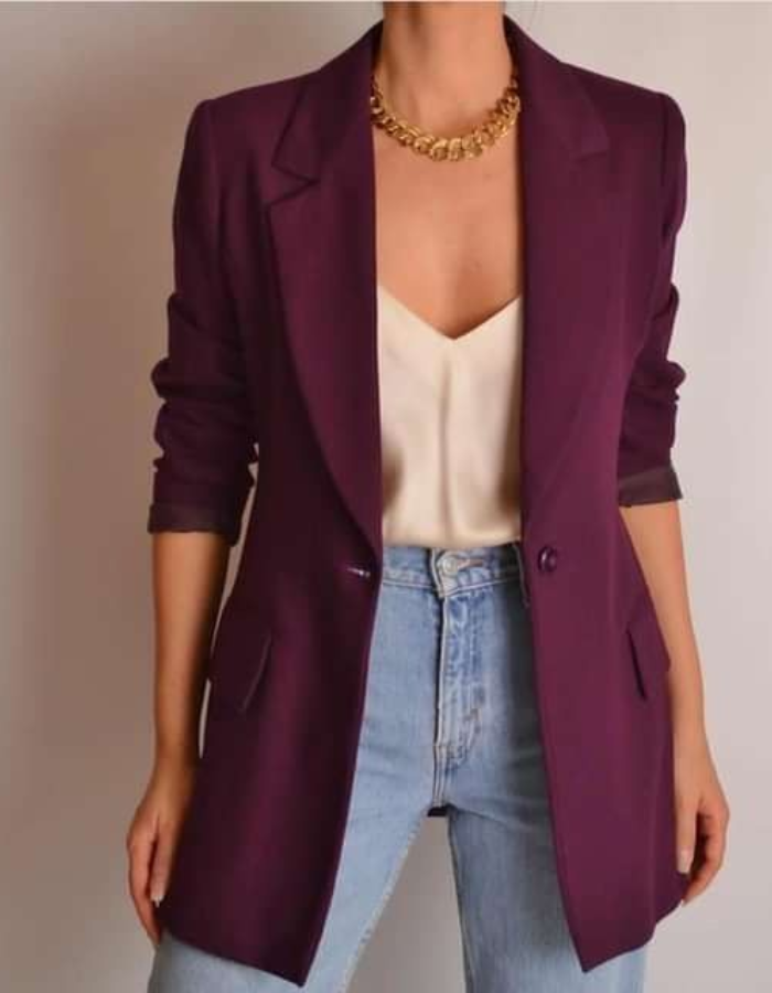 Emily Cotton Long Women's Blazer