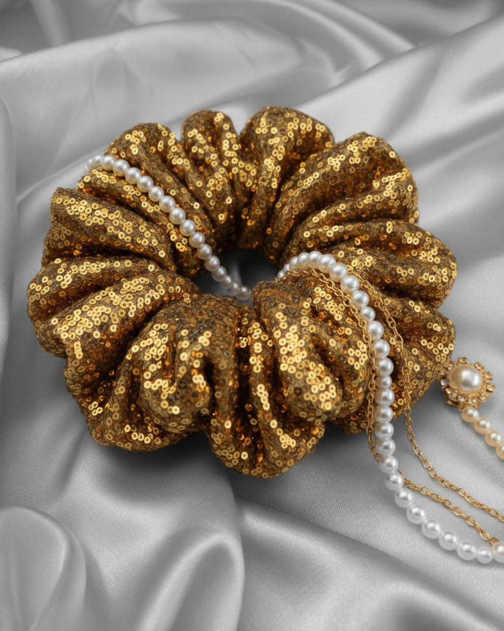 Vivary Sequined Hair Scrunchie | Luxury Look Scrunchies