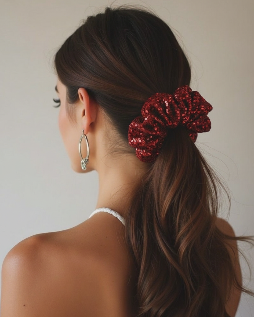 Vivary Sequined Hair Scrunchie | Luxury Look Scrunchies