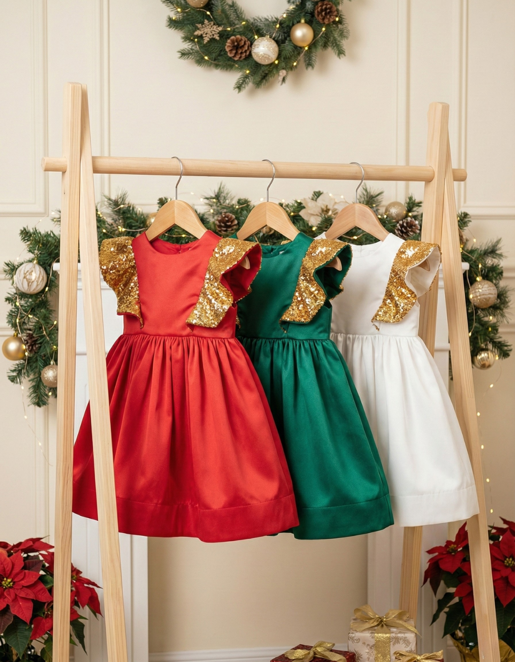 Lillian Ruffle Sequin Kids Dress