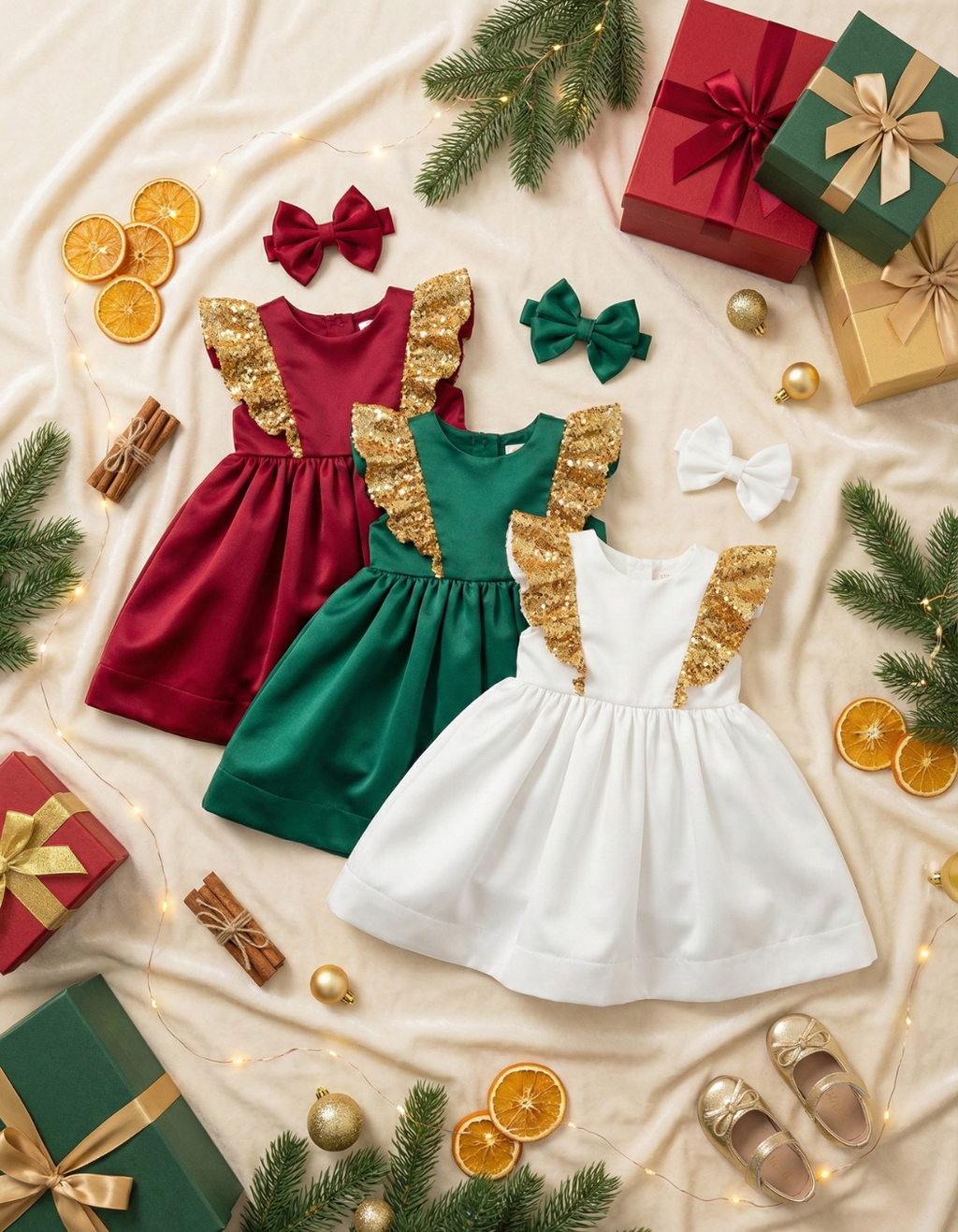 Lillian Ruffle Sequin Kids Dress