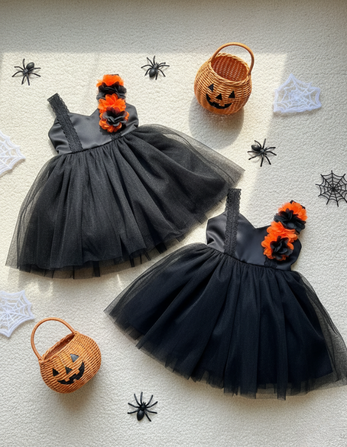 Lula Tulle Kids Dress Halloween Edition Black Dress