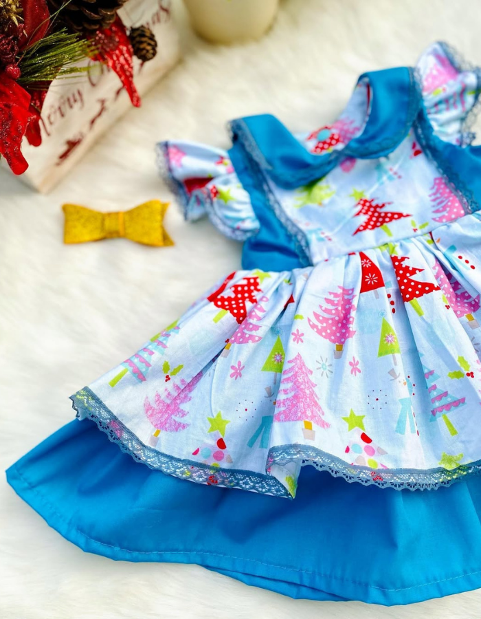 Georgia Vintage Ruffle with Tie-belt Sash Kids Dress MysonLight