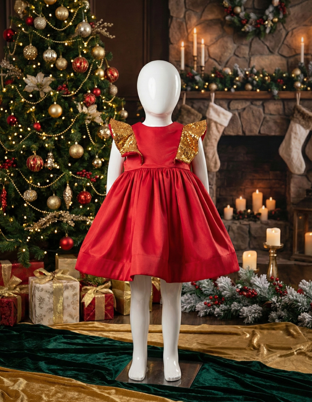 Lillian Ruffle Sequin Kids Dress