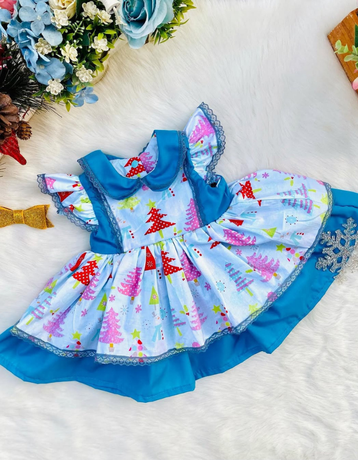 Georgia Vintage Ruffle with Tie-belt Sash Kids Dress MysonLight