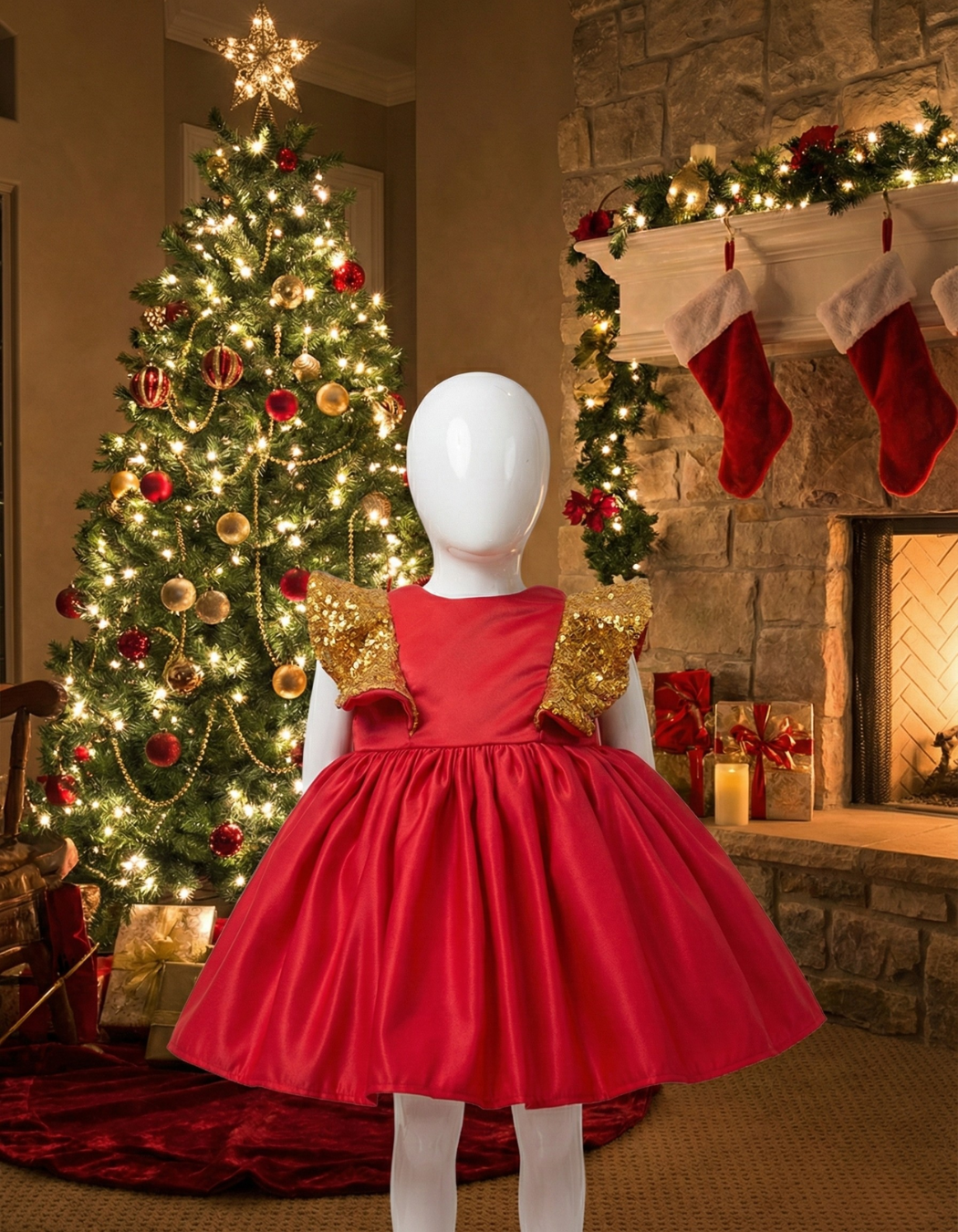 Lillian Ruffle Sequin Kids Dress