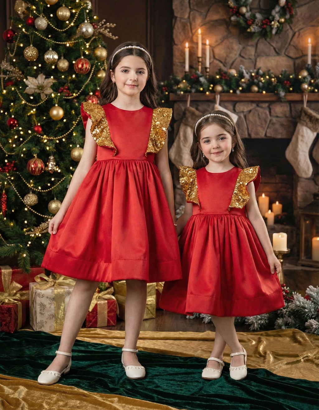 Lillian Ruffle Sequin Kids Dress