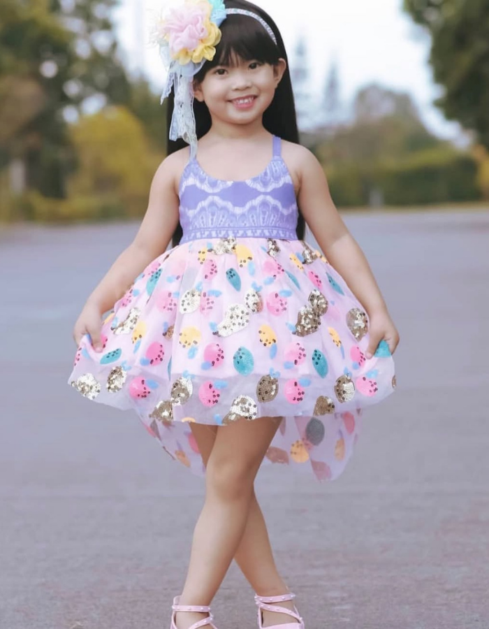 Julia Lavender & Fruits Kids Dress