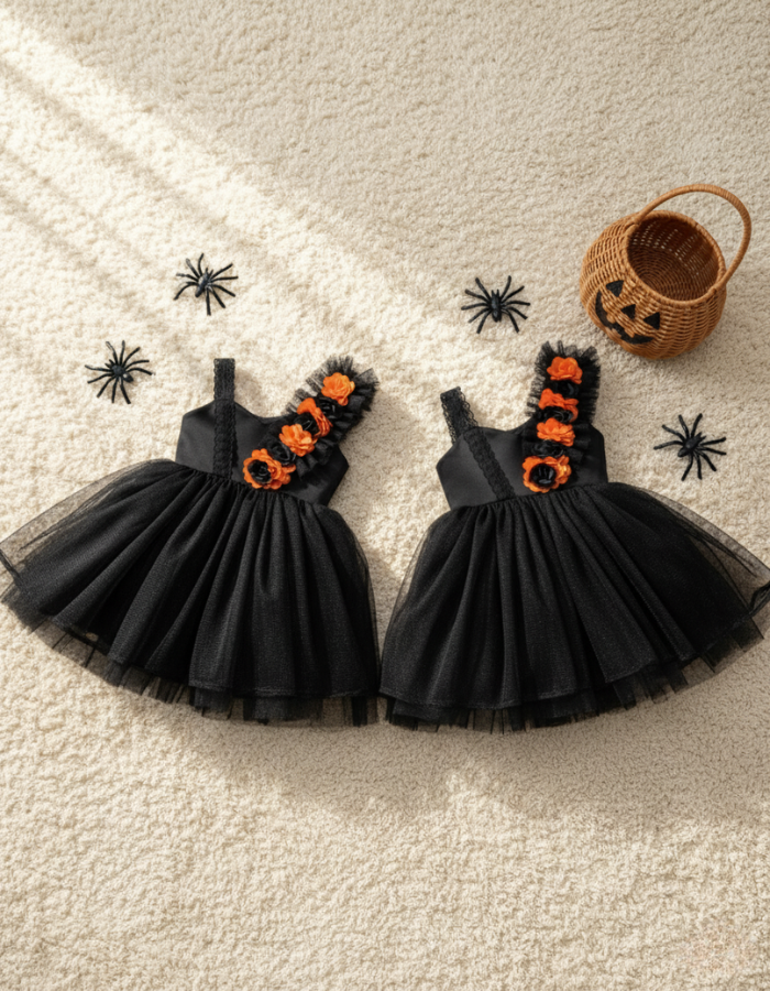 Lula Tulle Kids Dress Halloween Edition Black Dress