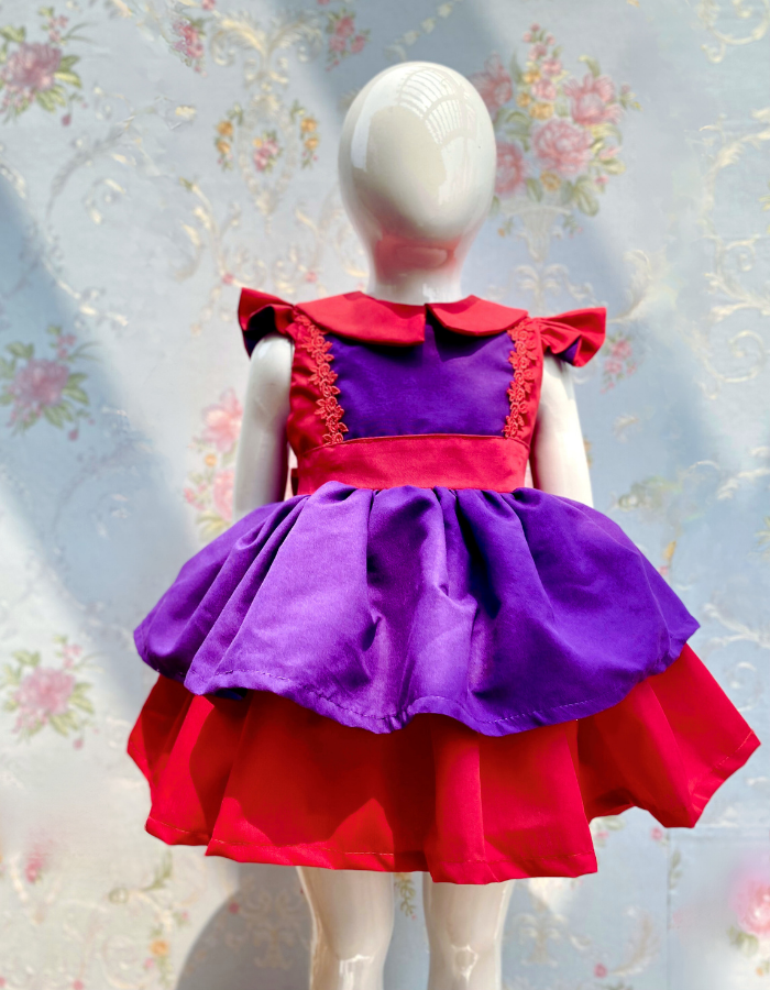 Georgia Vintage Ruffle with Tie-belt Sash Kids Dress MysonLight