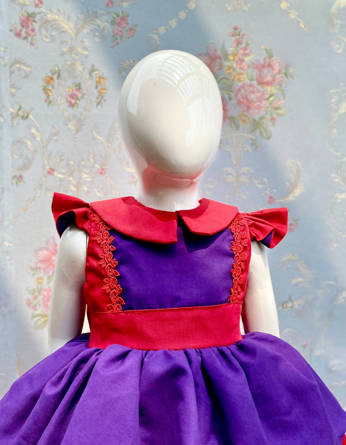 Georgia Vintage Ruffle with Tie-belt Sash Kids Dress MysonLight