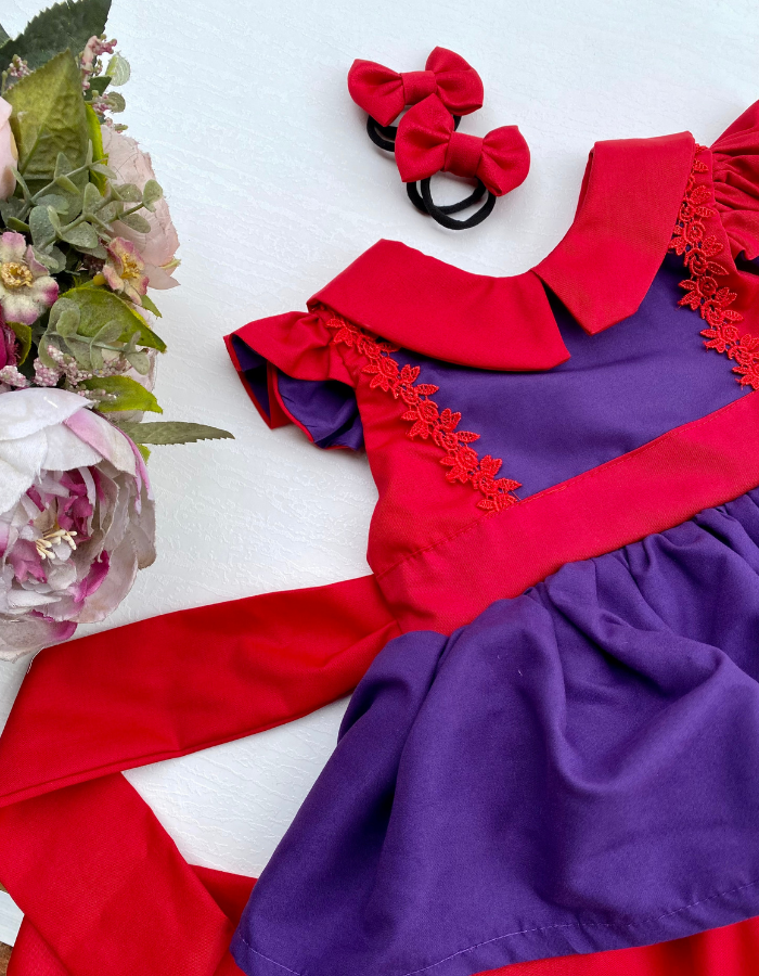 Georgia Vintage Ruffle with Tie-belt Sash Kids Dress MysonLight