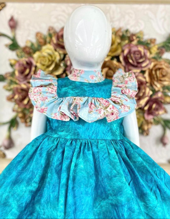 Agathe Ruffle Neck Vintage with Bow Sash Kids Dress MysonLight