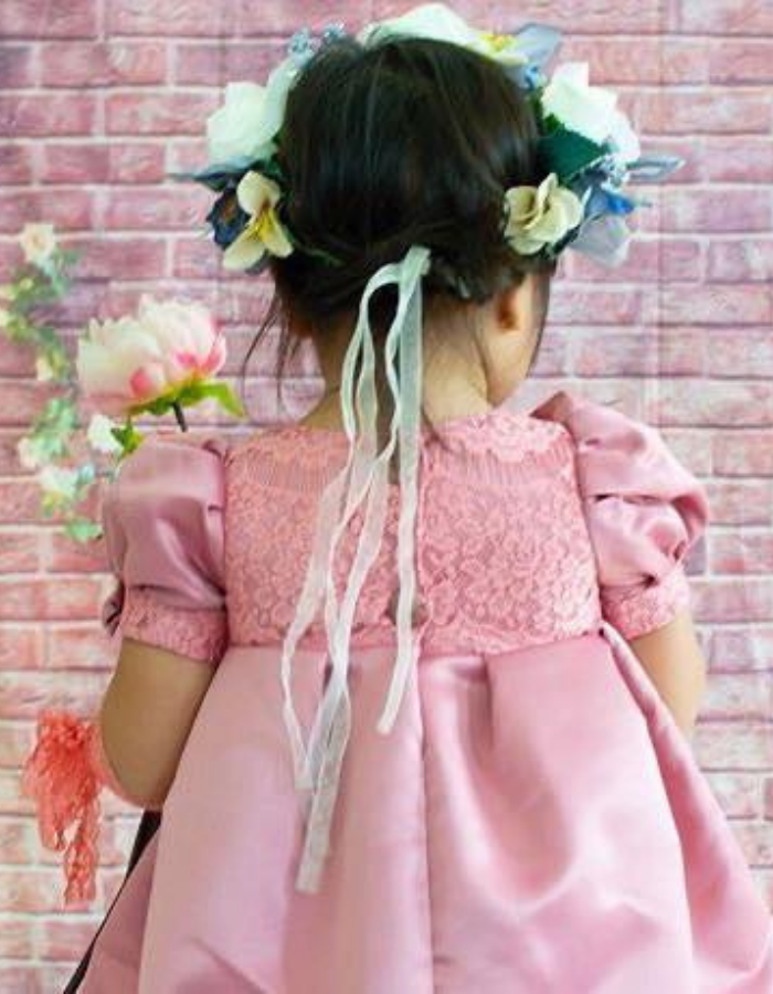 Sweetheart Puff Sleeve Kids Vintage Dress
