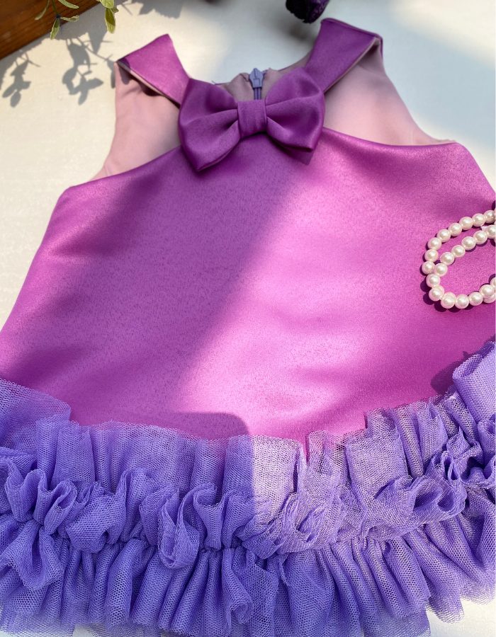 Sasha Bow A-Line Tulle Kids Dress