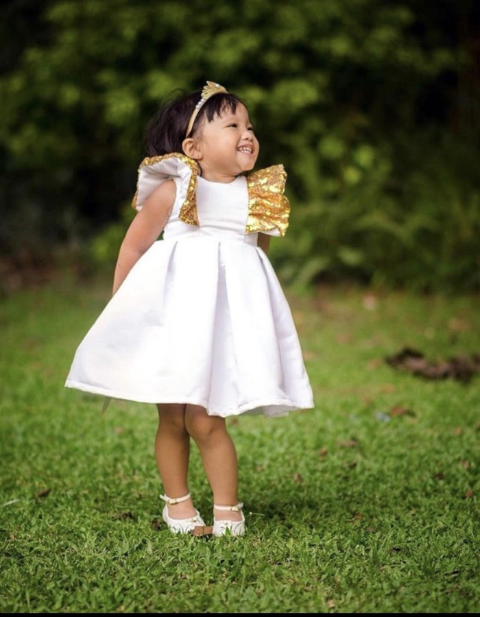 Lillian Ruffle Sequin Back Kids Dress
