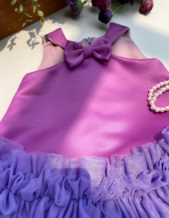 Sasha Bow A-Line Tulle Kids Dress
