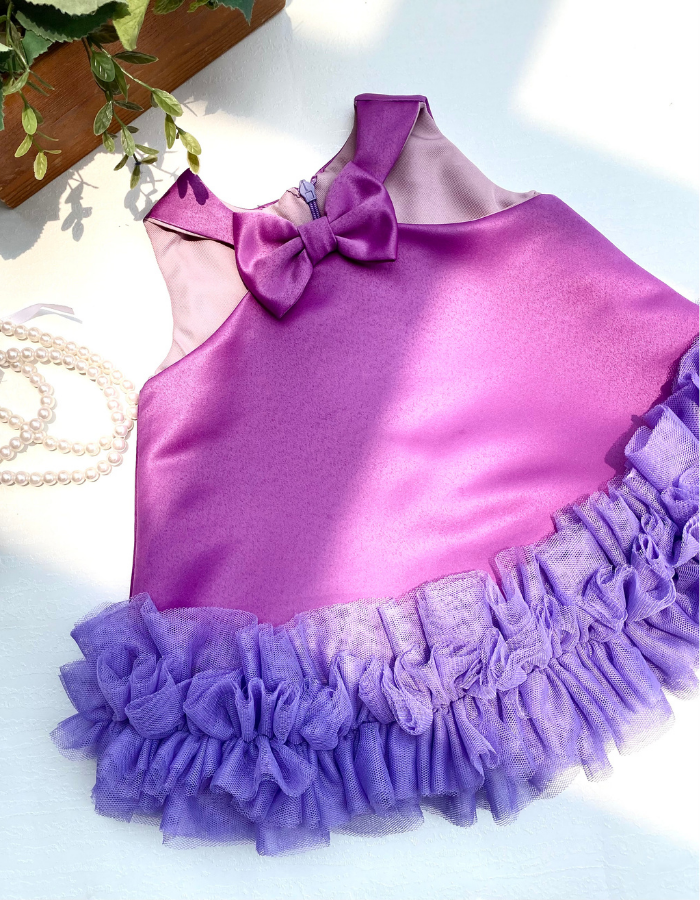 Sasha Bow A-Line Tulle Kids Dress