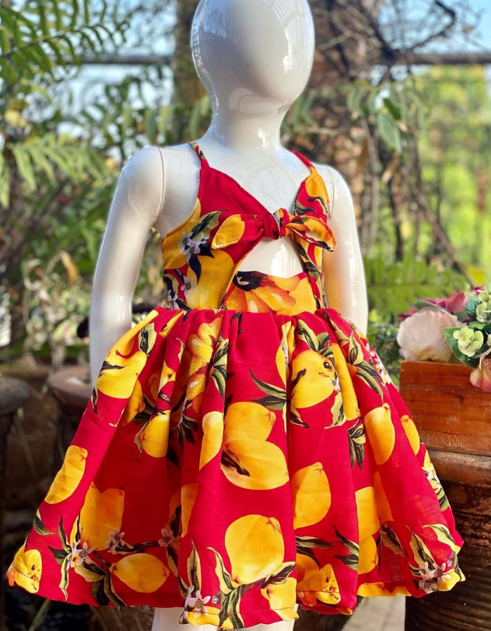 Santorini Gingham Checkerd Kids Dress Twinning Women's Dress