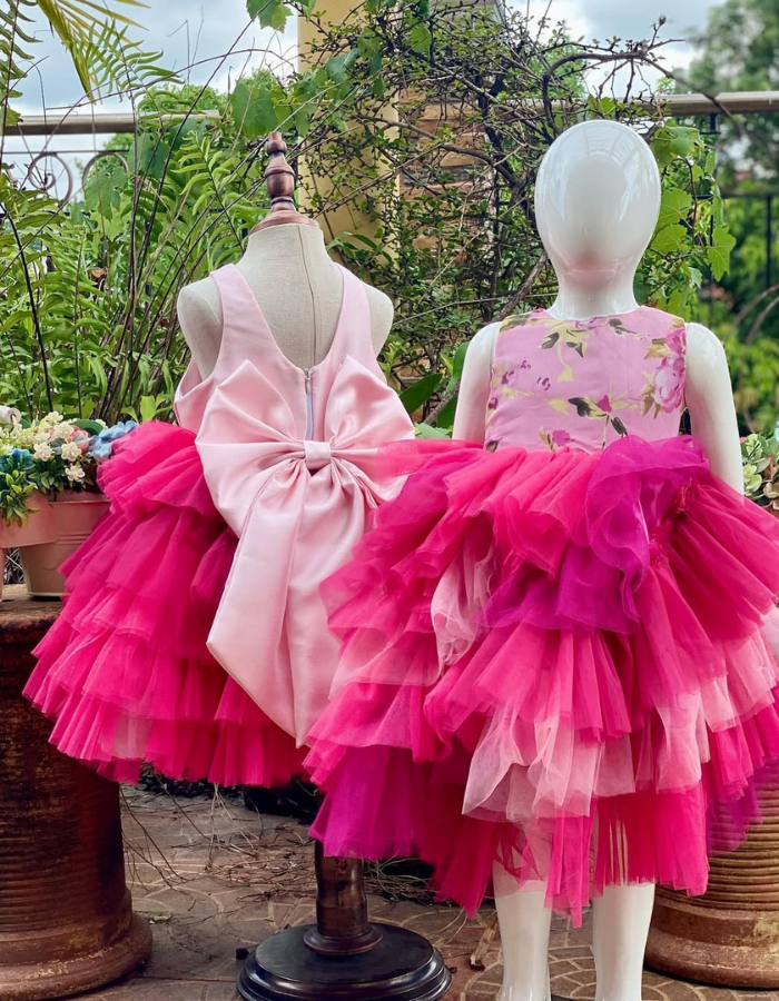 Lovi Tulle Wave Tulle Kids Cocktail Dress