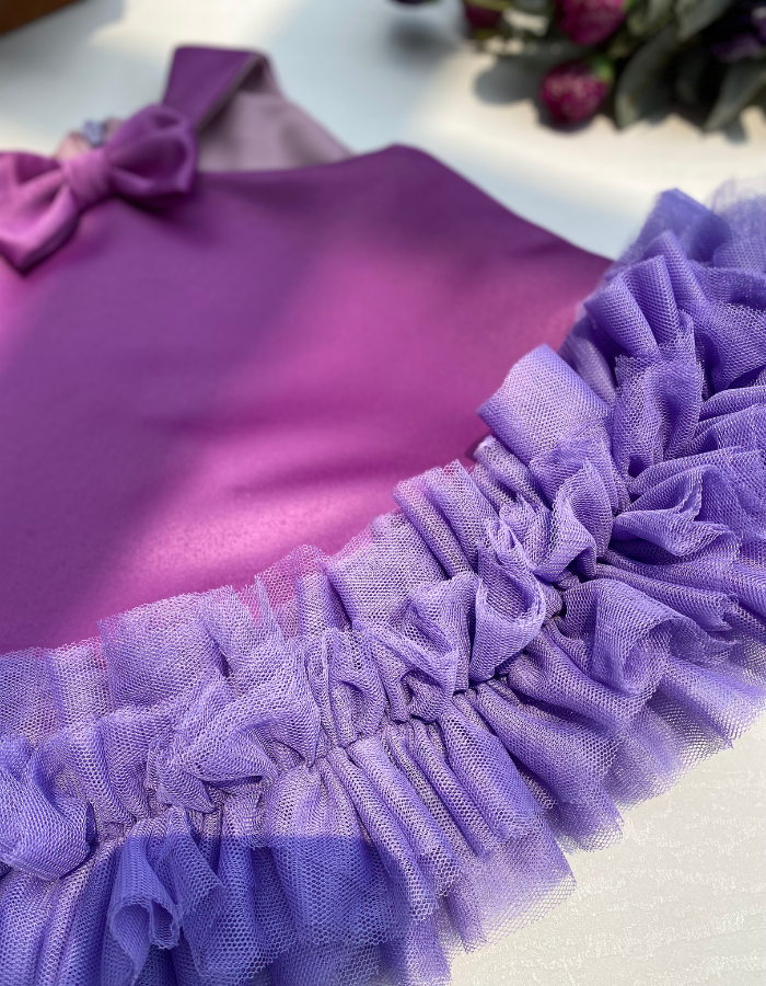 Sasha Bow A-Line Tulle Kids Dress