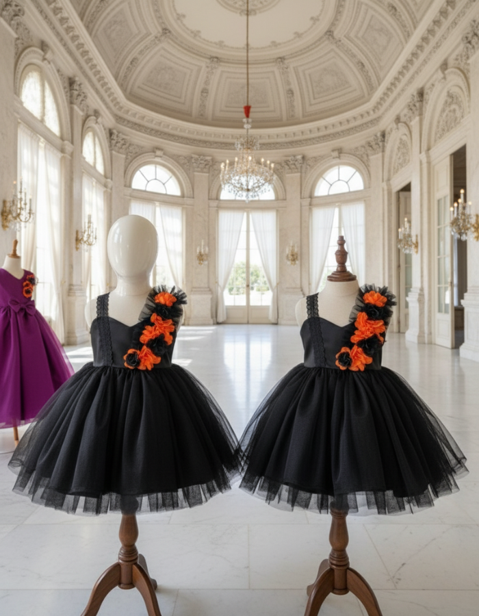 Lula Tulle Kids Dress Halloween Edition Black Dress
