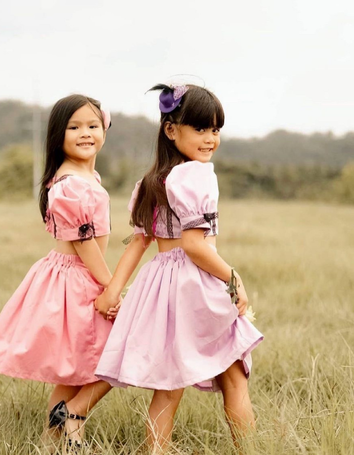 November Kids Dress with Baby Doll Sleeves Top and Skirt MysonLight
