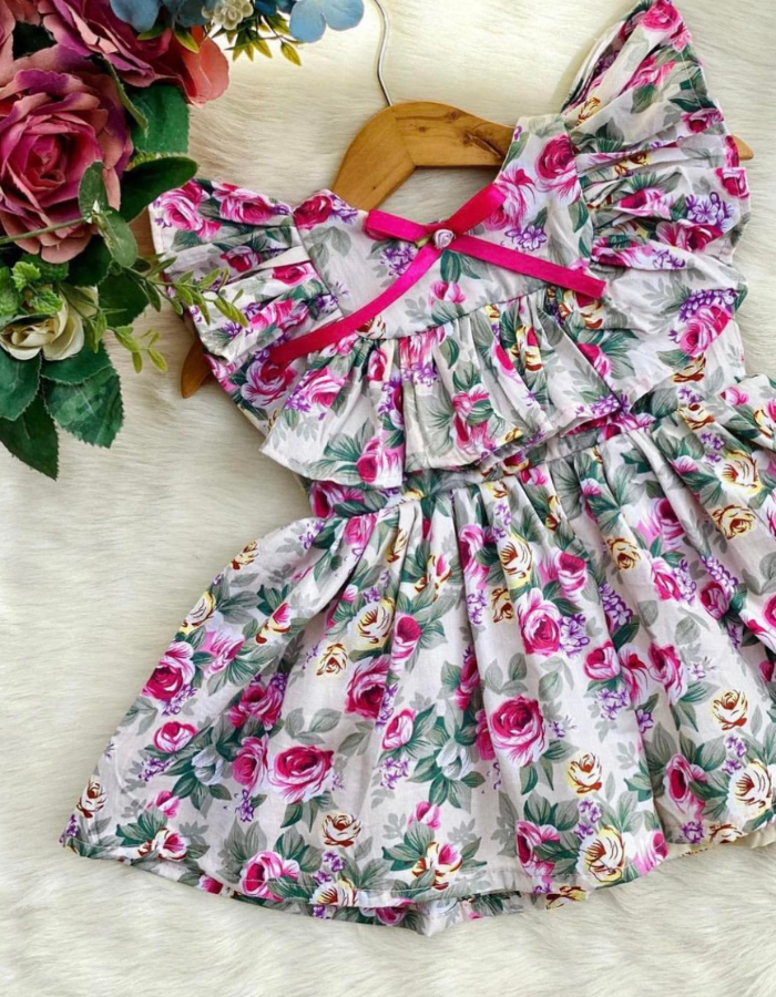 Agathe Ruffle Neck Vintage with Bow Sash Kids Dress MysonLight