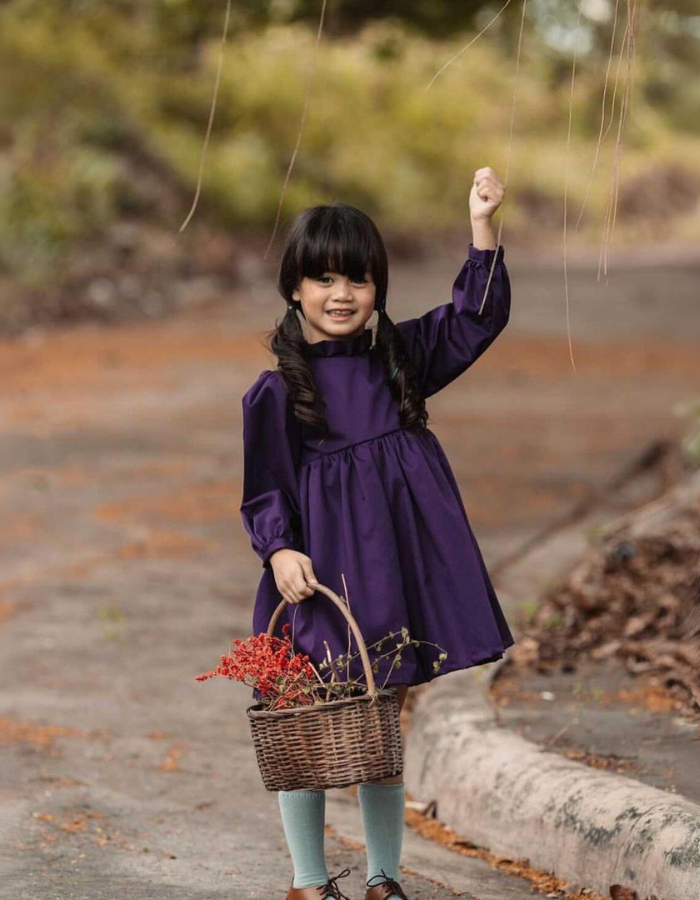 Fawn Vintage Tulle Apron Pinafore with Agathe Vintage Ruffle Kids Dress Set