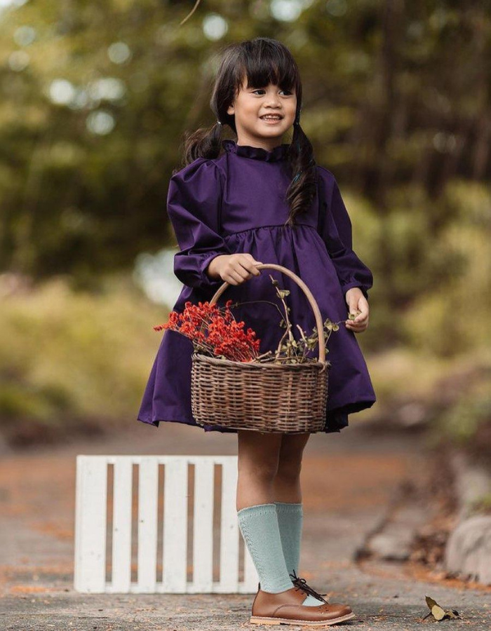Fawn Vintage Tulle Apron Pinafore with Agathe Vintage Ruffle Kids Dress Set
