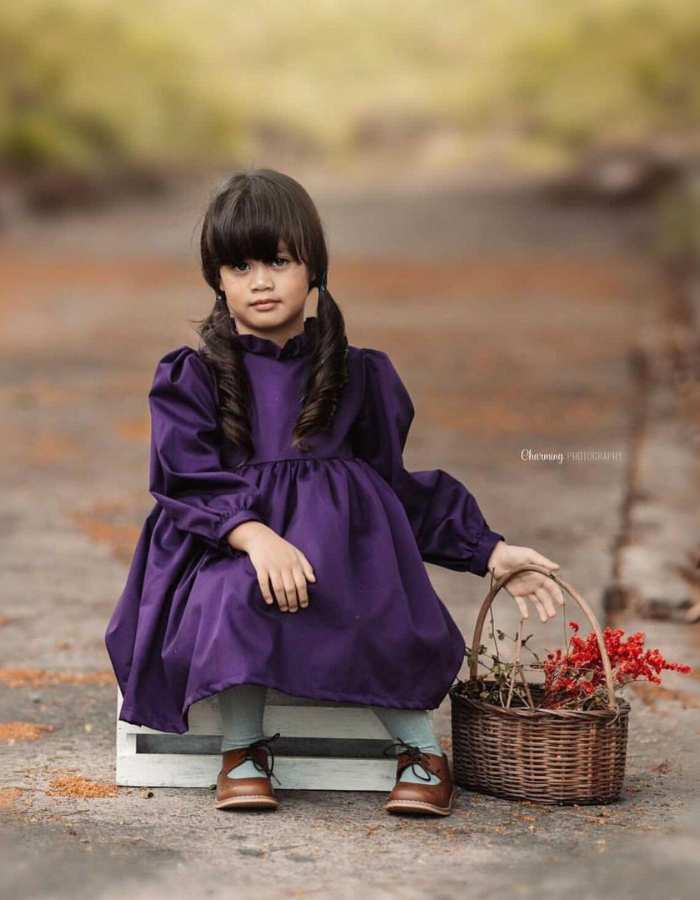 Fawn Vintage Tulle Apron Pinafore with Agathe Vintage Ruffle Kids Dress Set