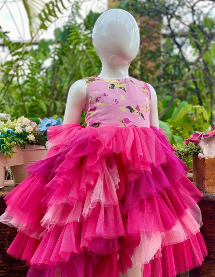 Lovi Tulle Wave Tulle Kids Cocktail Dress