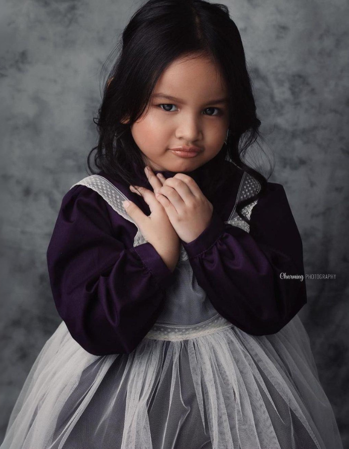 Fawn Vintage Tulle Apron Pinafore with Agathe Vintage Ruffle Kids Dress Set