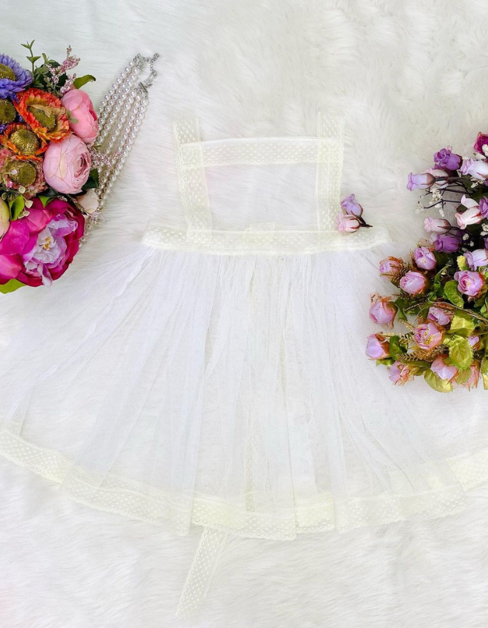 Fawn Vintage Tulle Apron Pinafore with Agathe Vintage Ruffle Kids Dress Set
