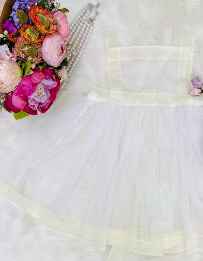 Fawn Vintage Tulle Apron Pinafore with Agathe Vintage Ruffle Kids Dress Set
