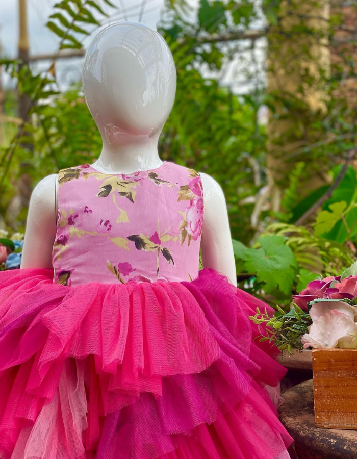 Lovi Tulle Wave Tulle Kids Cocktail Dress