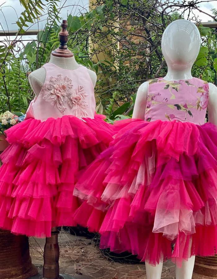 Lovi Tulle Wave Tulle Kids Cocktail Dress