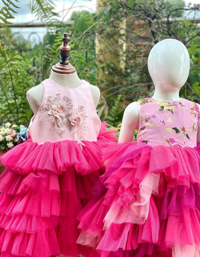 Lovi Tulle Wave Tulle Kids Cocktail Dress