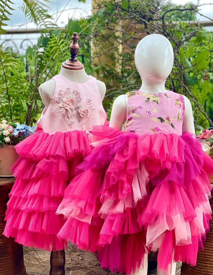 Lovi Tulle Wave Tulle Kids Cocktail Dress