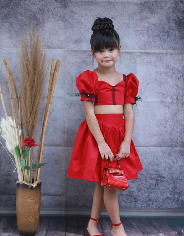 November Kids Dress with Baby Doll Sleeves Top and Skirt MysonLight