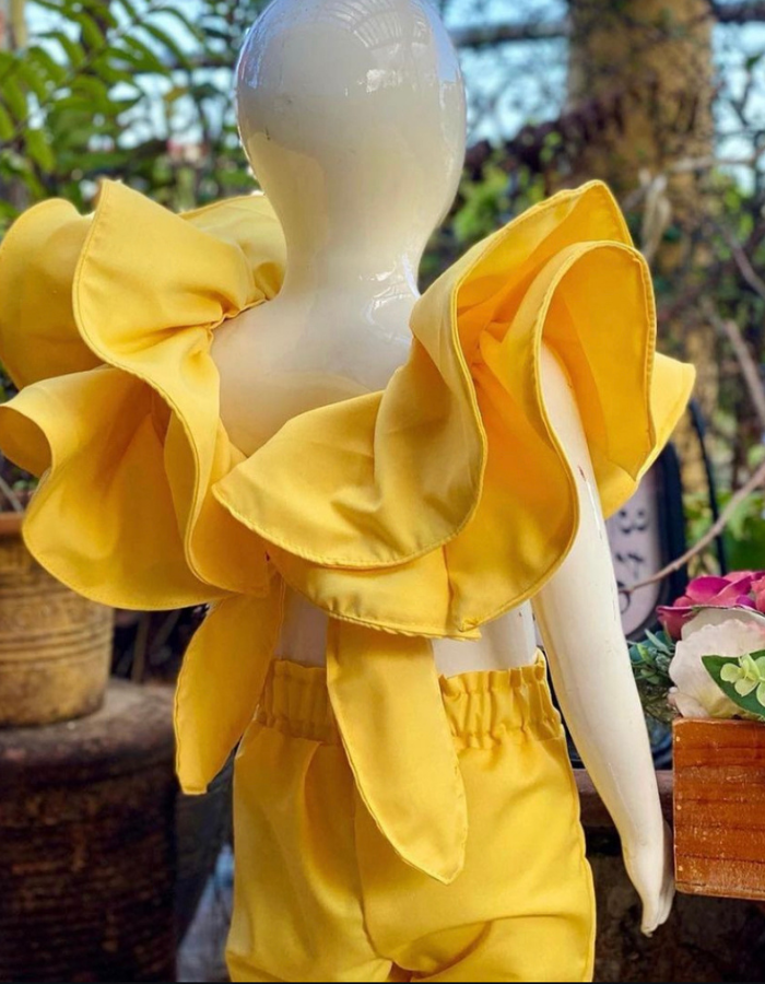 Calanthe Big Ruffle Sleeve Kids Set of Top & Skirt or Pants MysonLight