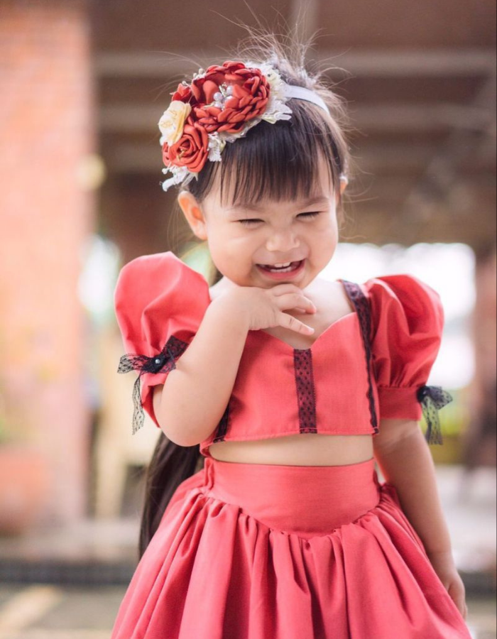 November Kids Dress with Baby Doll Sleeves Top and Skirt MysonLight
