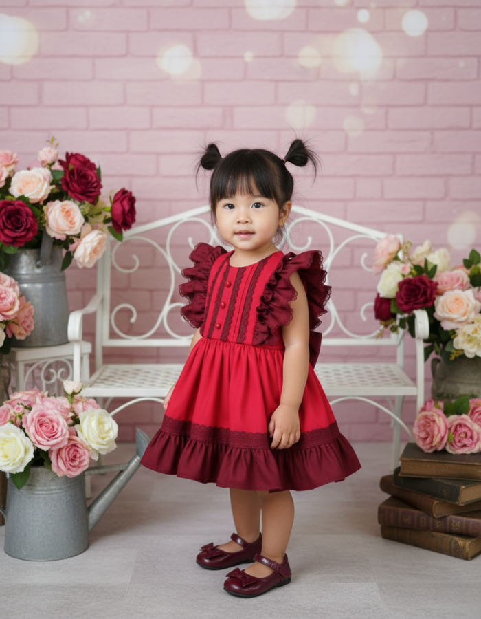 Victoria Ruffle Vintage Kids Twirl Dress