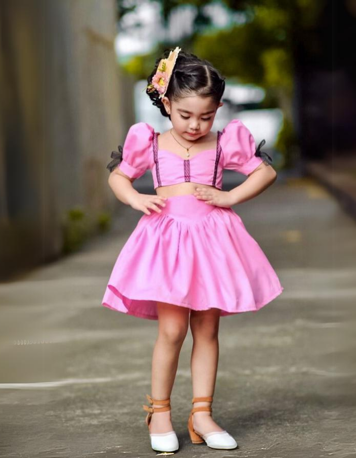 November Kids Dress with Baby Doll Sleeves Top and Skirt MysonLight